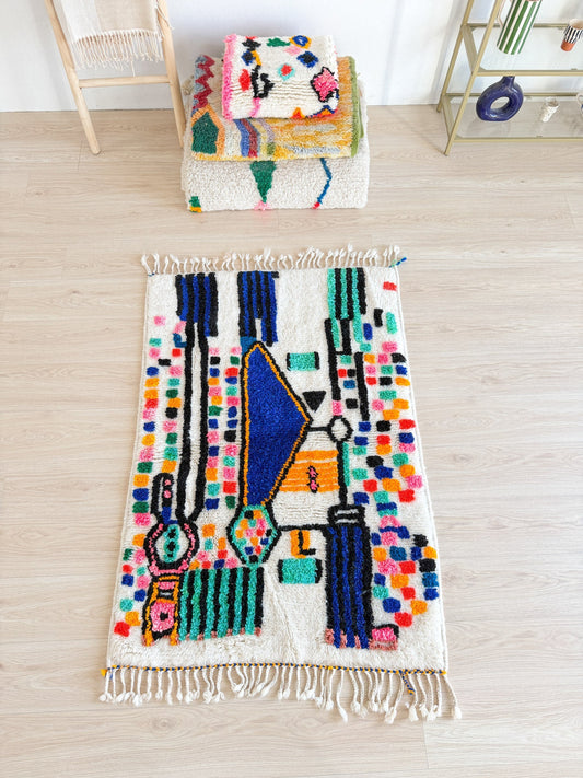 Colorful Berber rug 103 x 163 cm - No. 2441