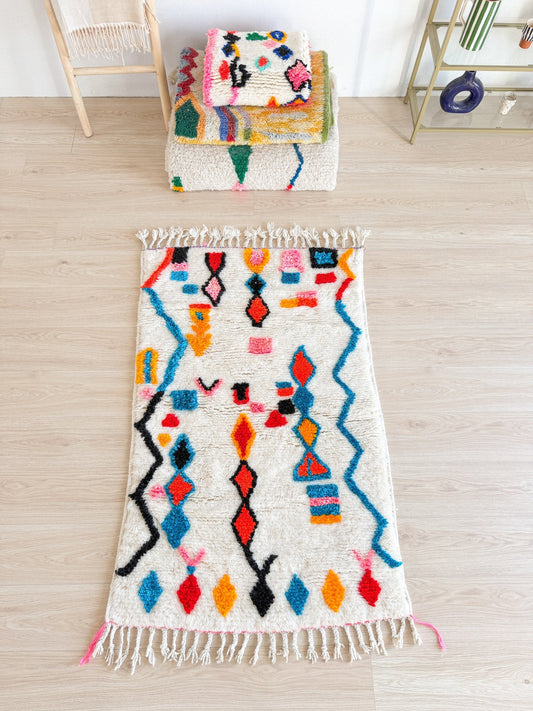 Colorful Berber rug 95 x 168 cm - No. 2402